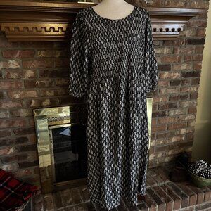 Croft & Barrow Ladies Black Floral Dress Size 0X Plus NWT